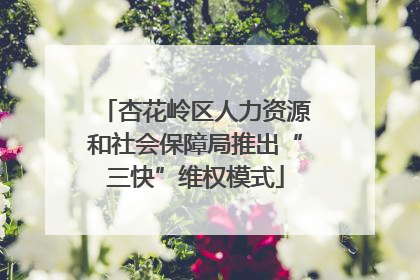 杏花岭区人力资源和社会保障局推出“三快”维权模式